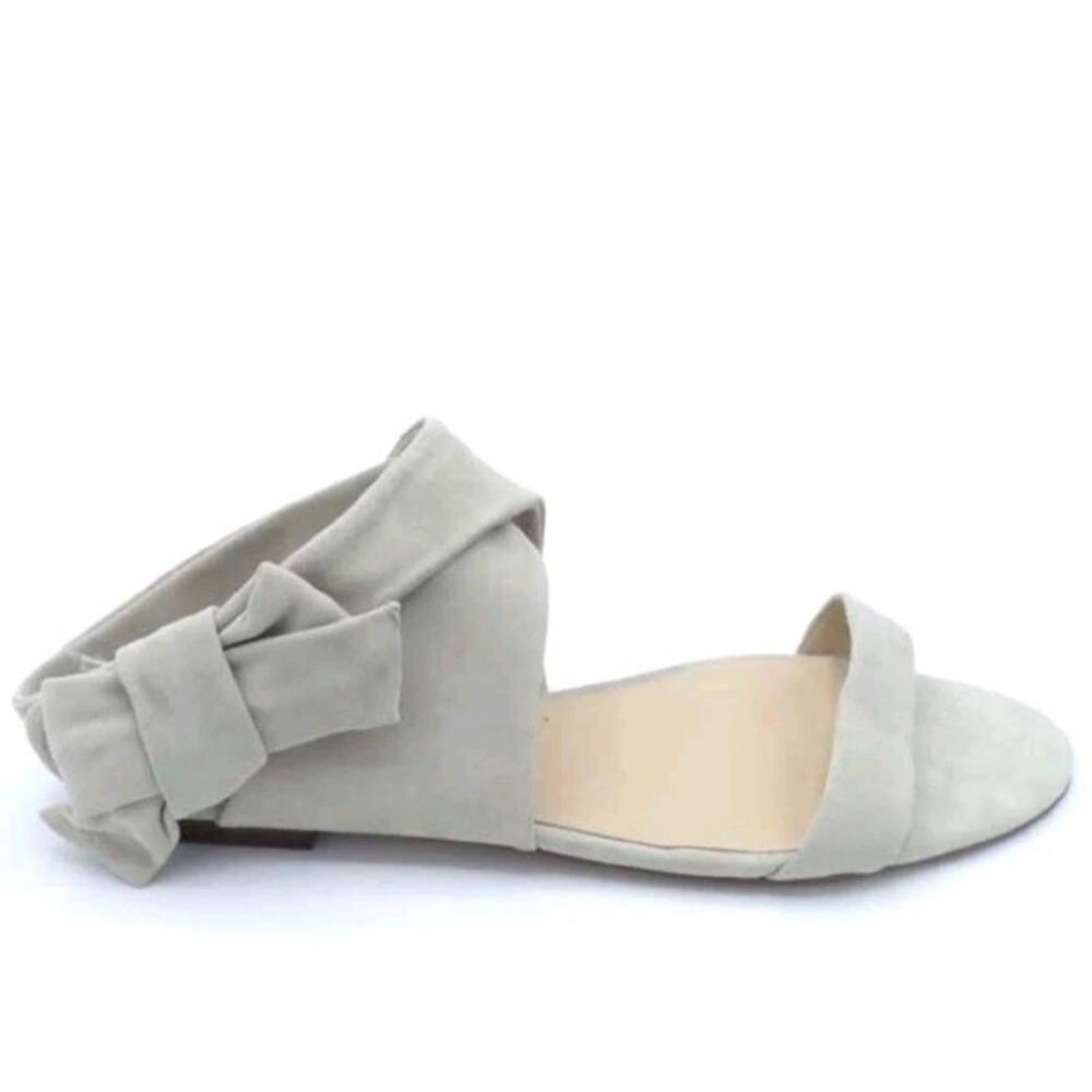 NIB Sole Society Calynda Dove Gray Bow Ankle Wrap Sandals‎ Size 8.5